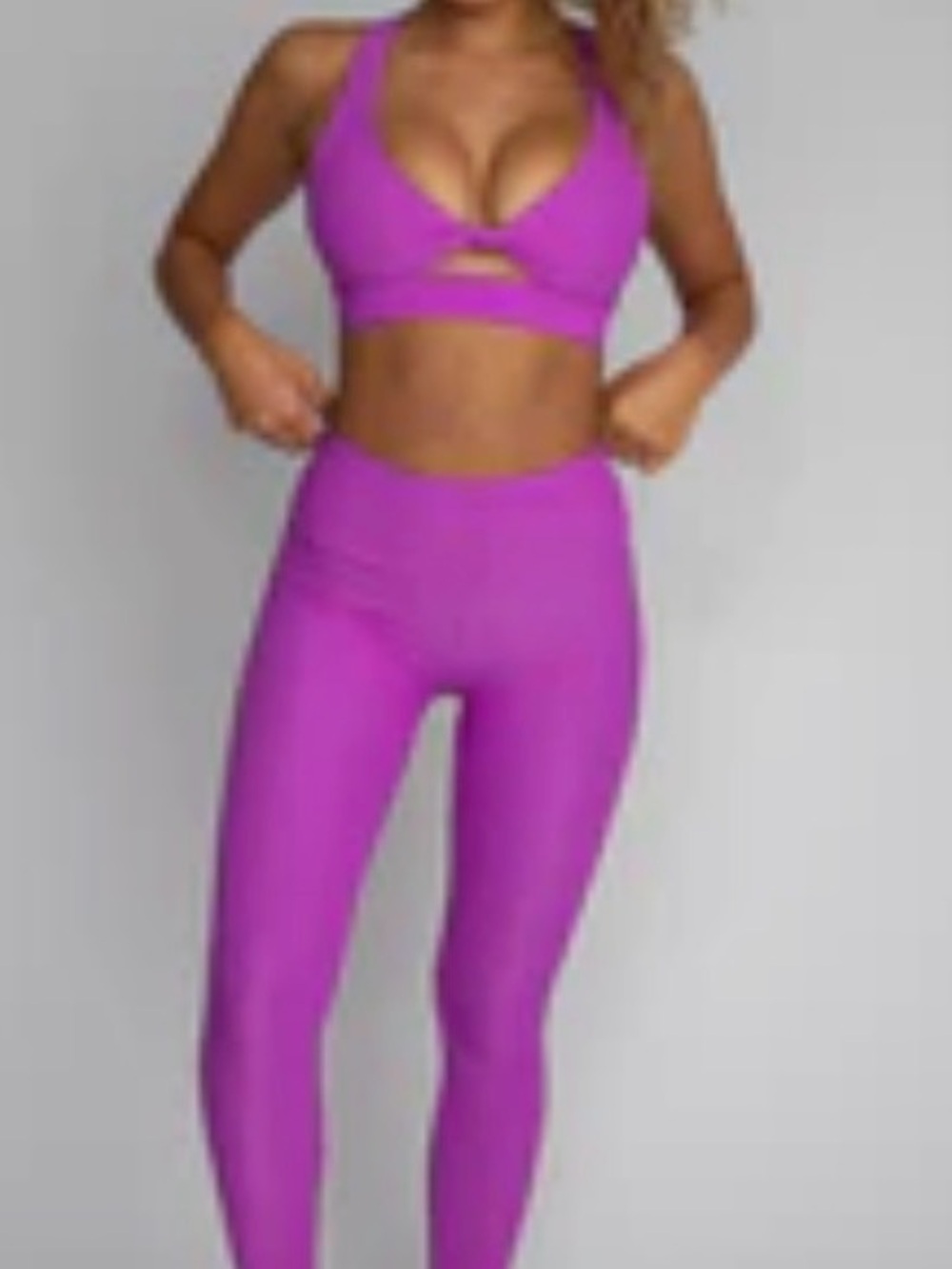 Skatie Bright Magenta Sports Bra and Leggings Set